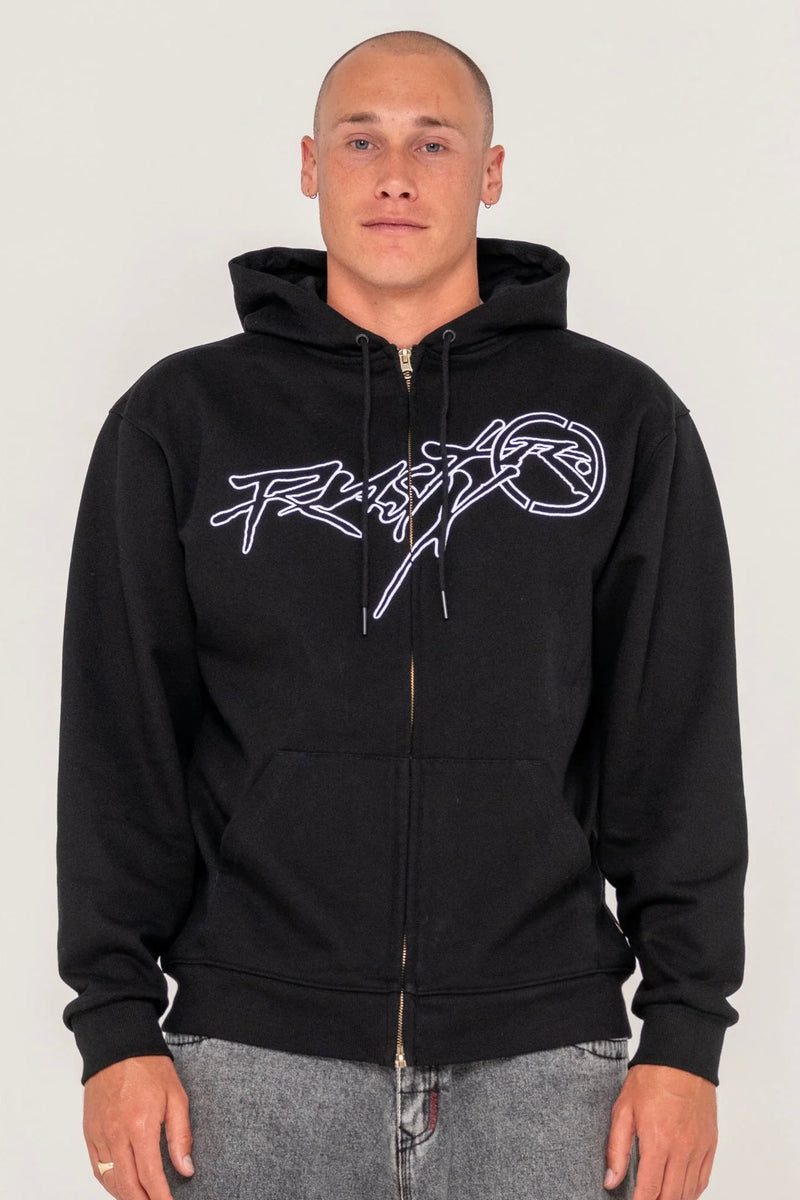 Hoodus Zip Thru Hooded Fleece | Black