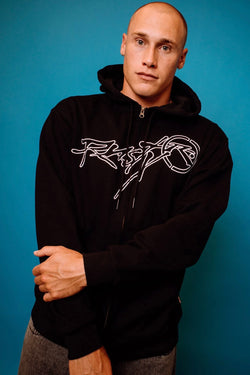 Hoodus Zip Thru Hooded Fleece | Black