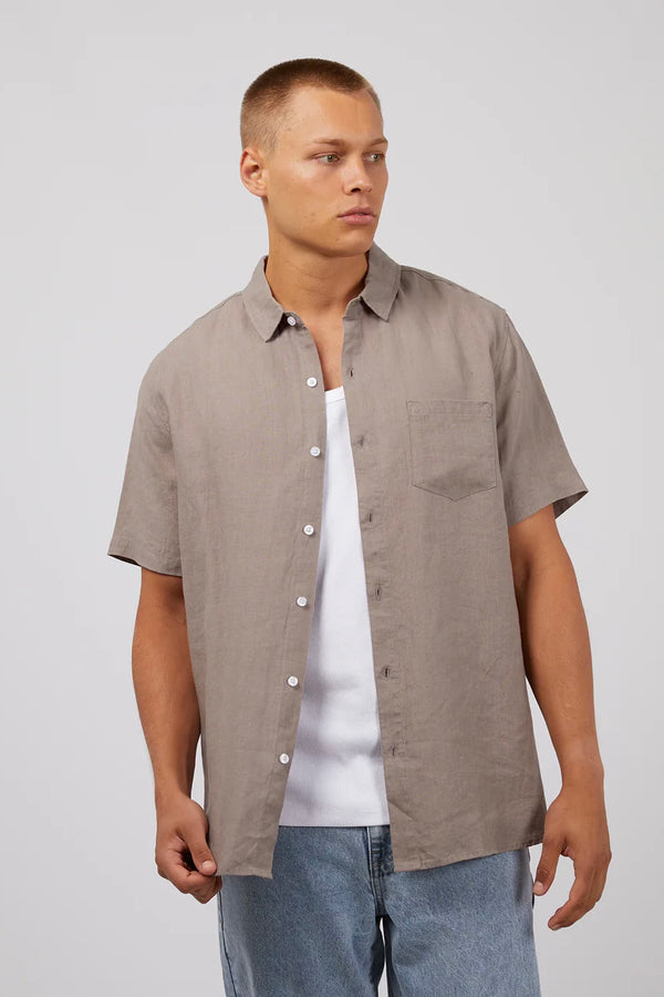 Linen SS Shirt | Mushroom