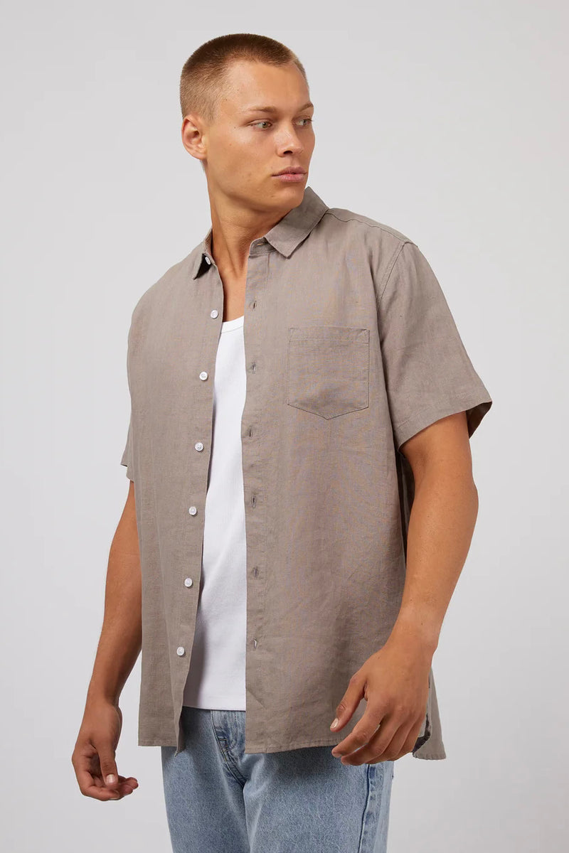 Linen SS Shirt | Mushroom