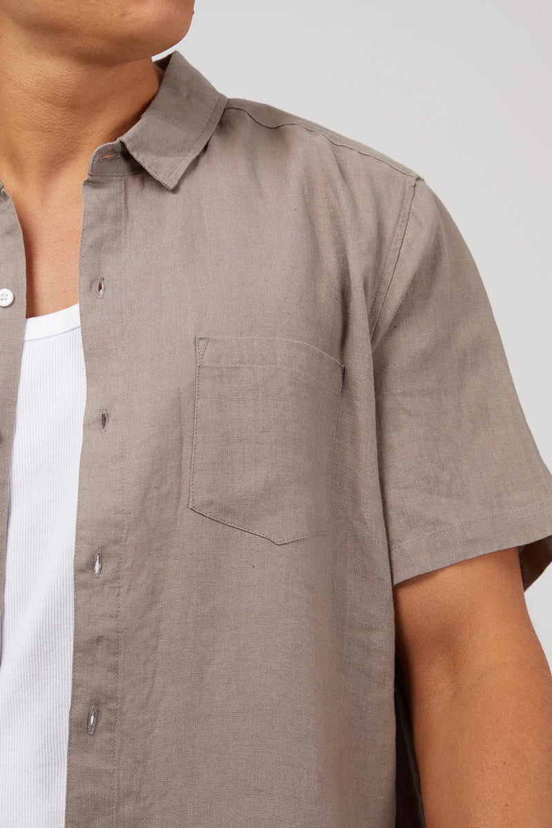 Linen SS Shirt | Mushroom