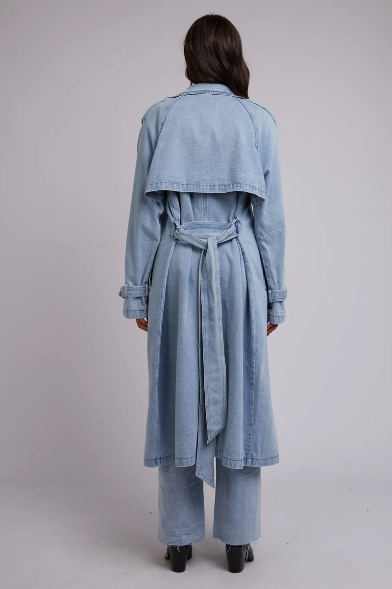 Rio Trench Coat Light Blue
