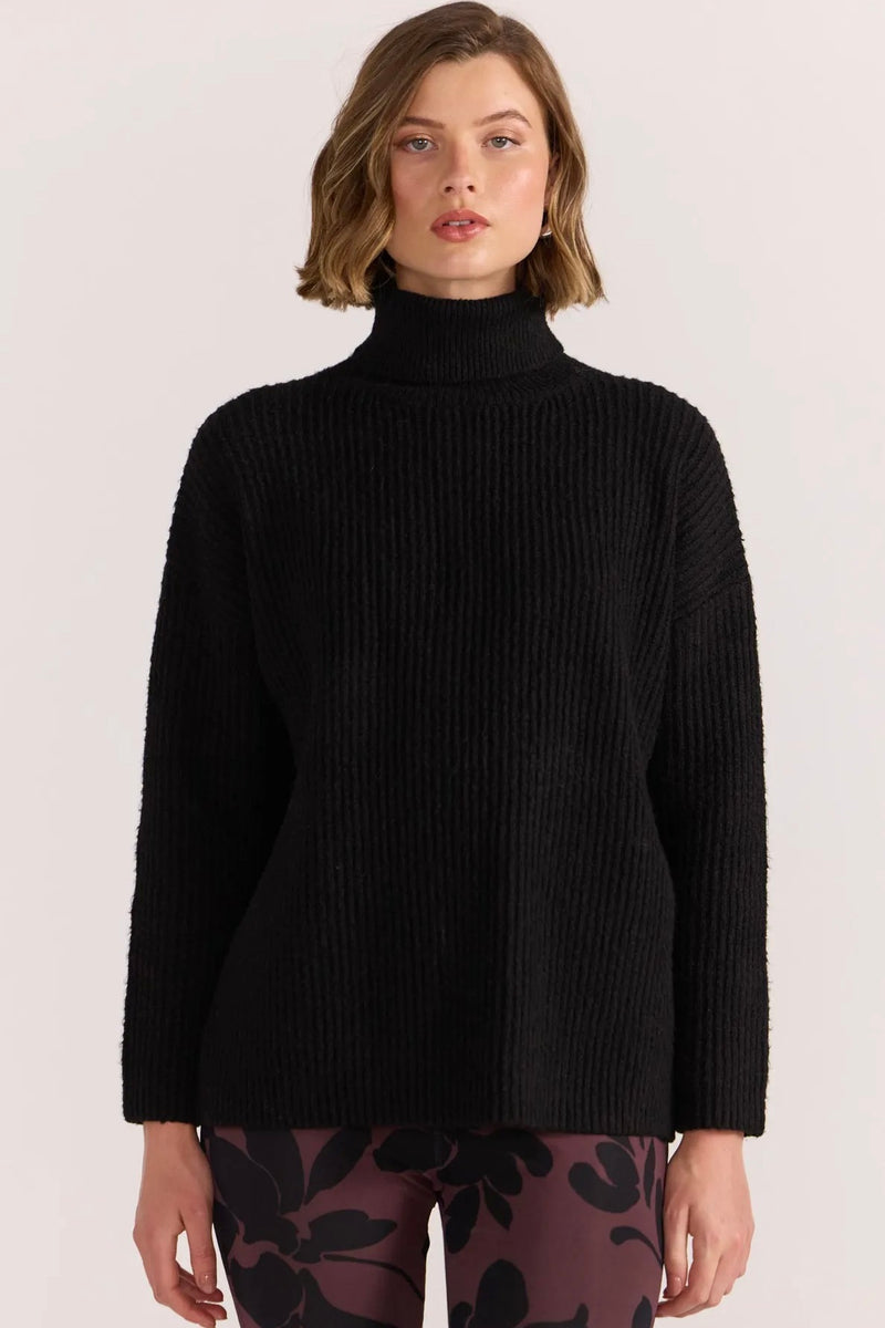 Cassia Roll Neck Jumper Black