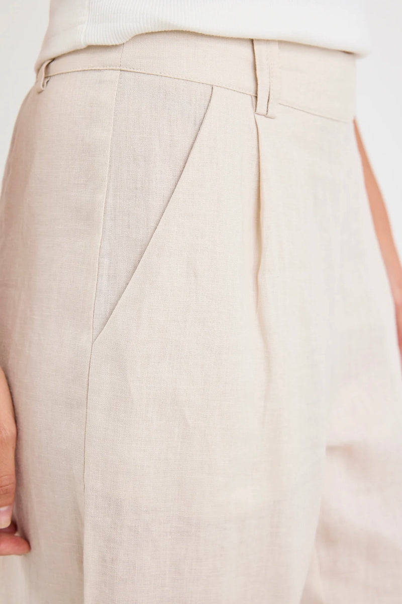 Bestow Linen Wide Leg Pants – Pumice | By Rosa