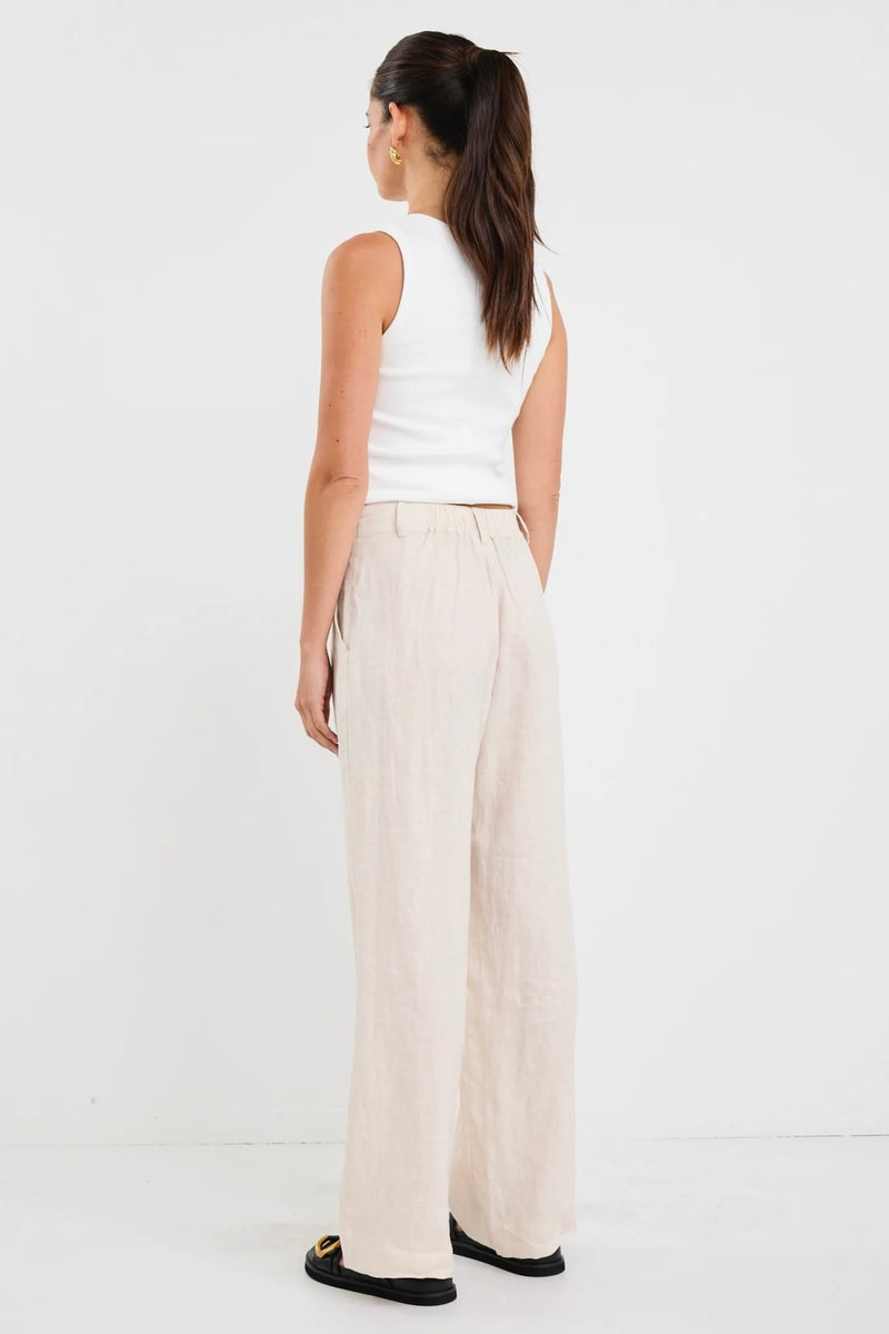 Bestow Linen Wide Leg Pants – Pumice | By Rosa