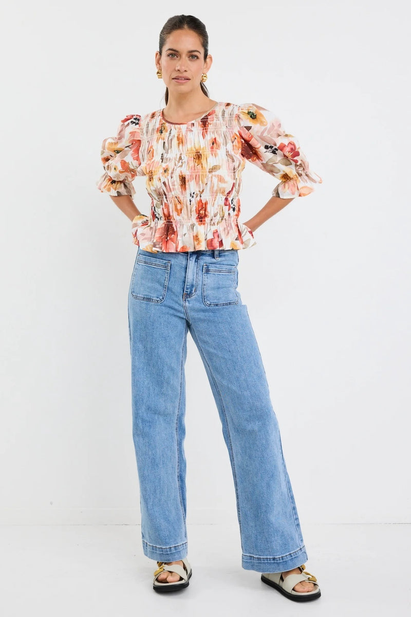 Bloom with every sunrise – the Melodic Meadow Shirred Top by Ivy + Jack