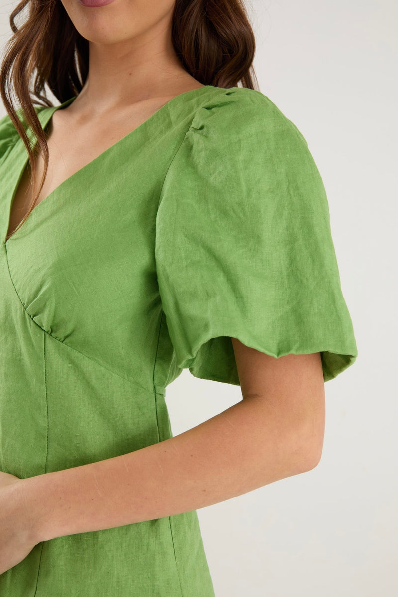 Close-up of linen texture and panel detailing.