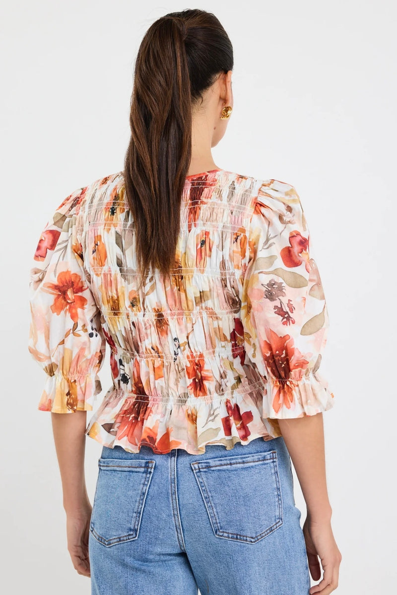 Bloom with every sunrise – the Melodic Meadow Shirred Top by Ivy + Jack