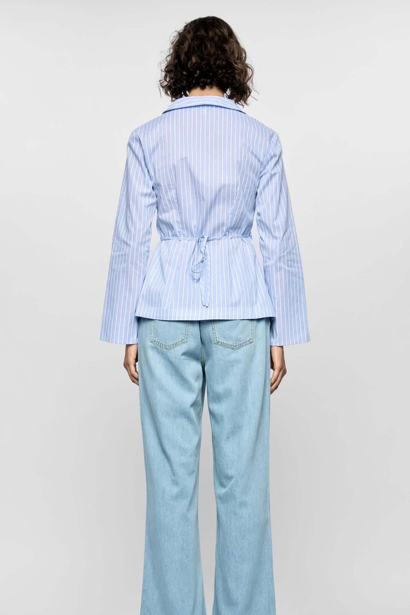 Ayra Pinstripe Wrap Top