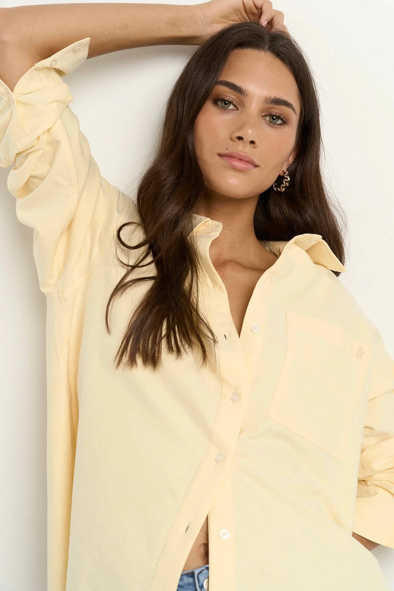 Effortless, oversized, and a pop of lemon – the ultimate boyfriend shirt by Stories Be Told