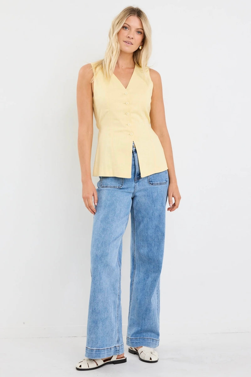 Latitude Lemon Fitted Longline Vest