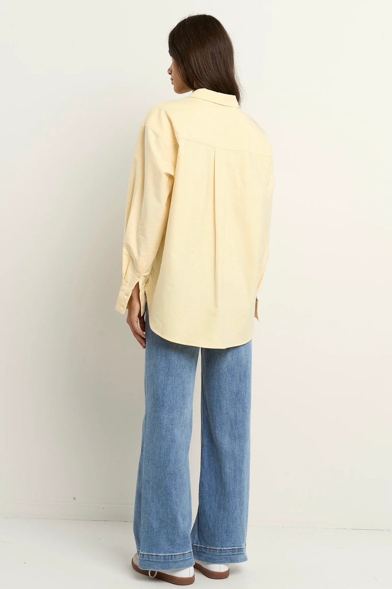 Effortless, oversized, and a pop of lemon – the ultimate boyfriend shirt by Stories Be Told