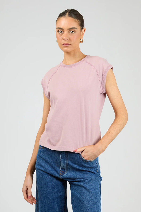 Washed Raglan Tee - Quartz Pink