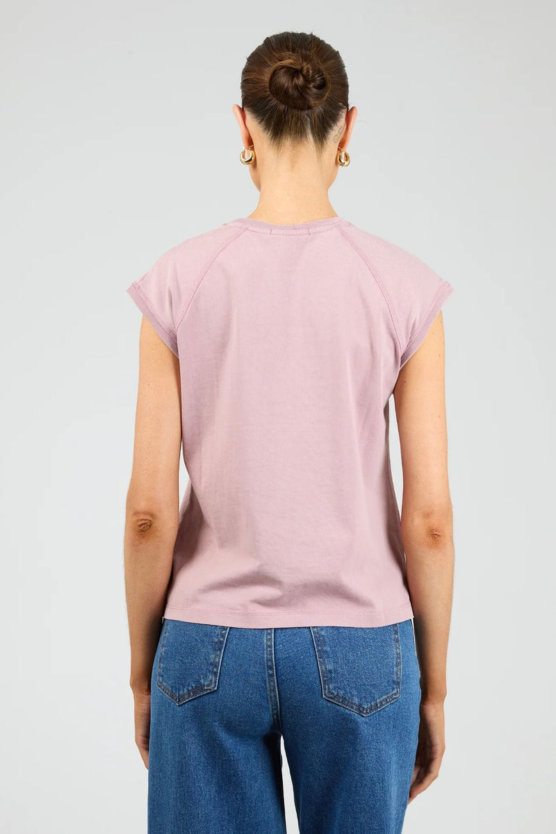 Washed Raglan Tee - Quartz Pink