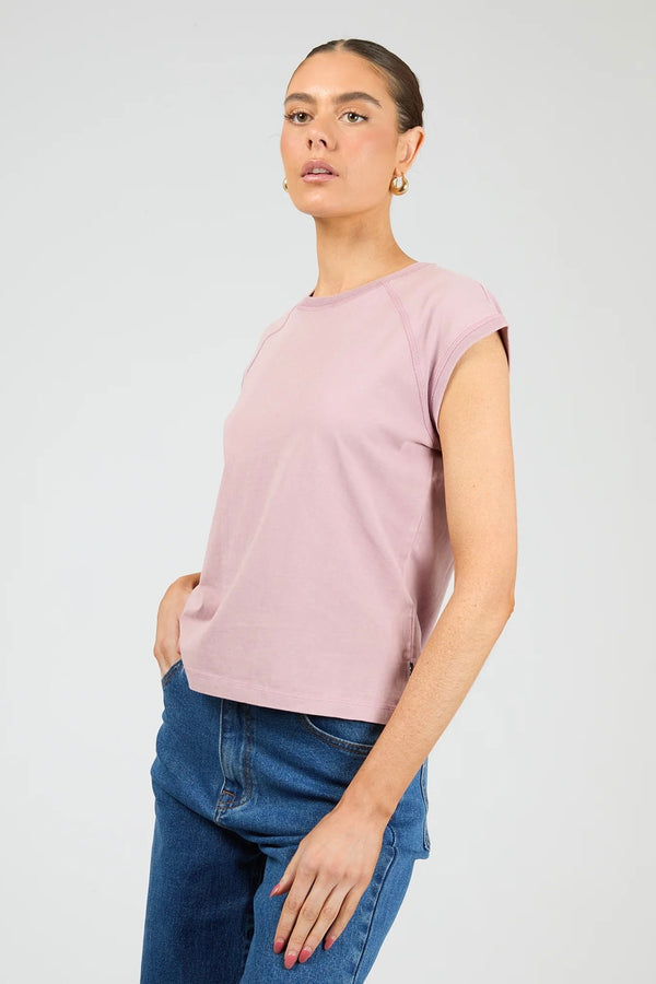 Washed Raglan Tee - Quartz Pink