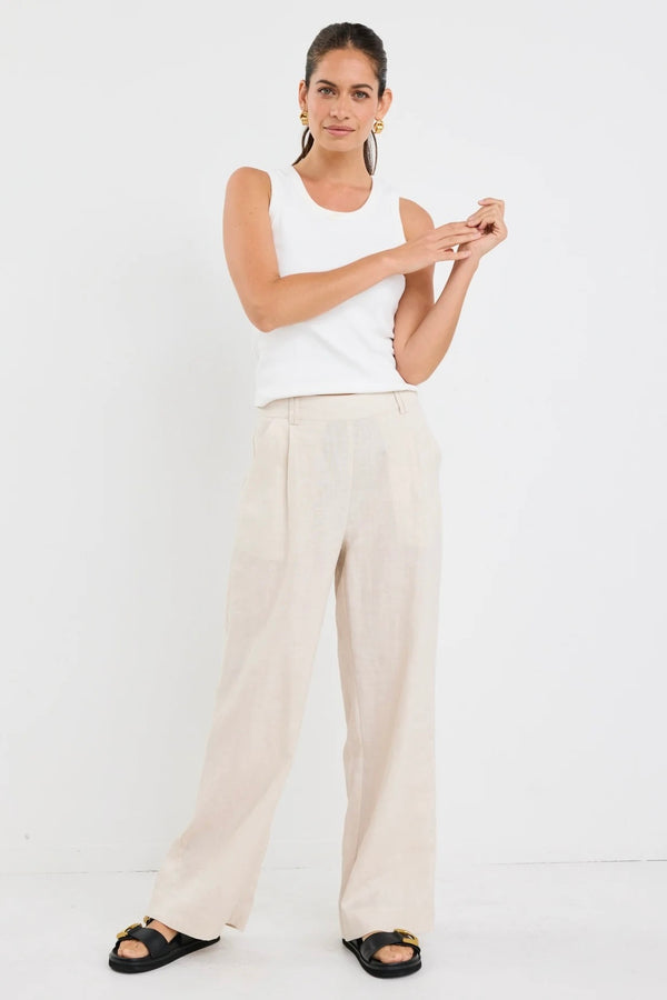 Bestow Linen Wide Leg Pants – Pumice | By Rosa