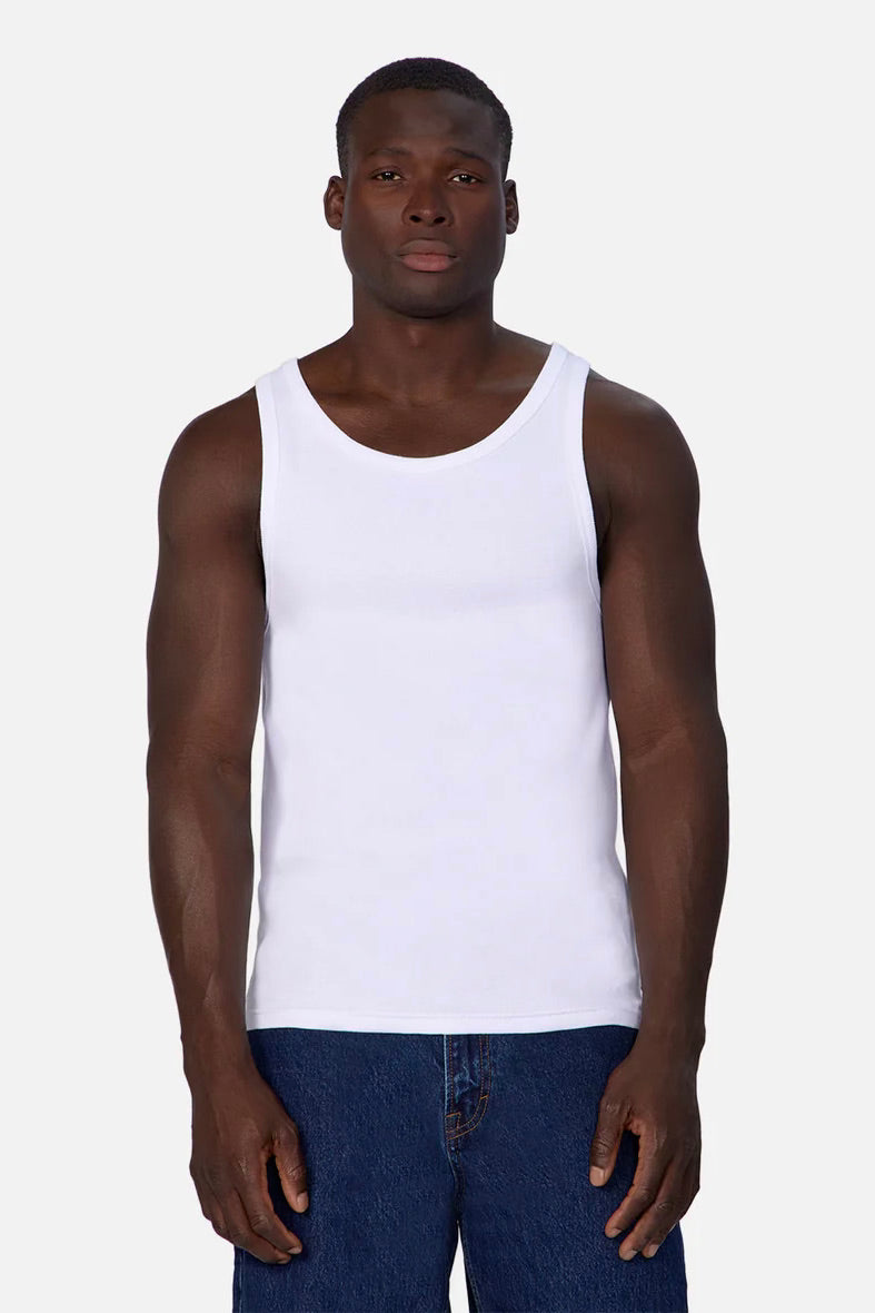 Brando Ribbed Singlet | White