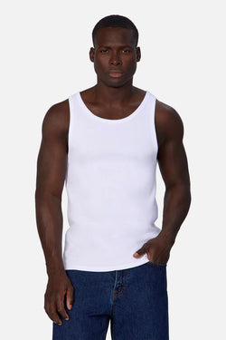 Brando Ribbed Singlet | White