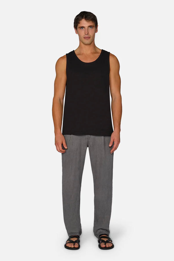 Capri Linen Pant | Gun Metal