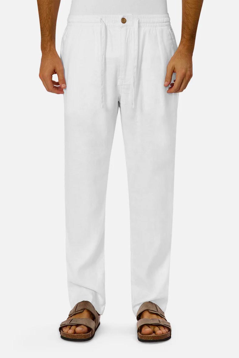 Capri Linen Pant | White