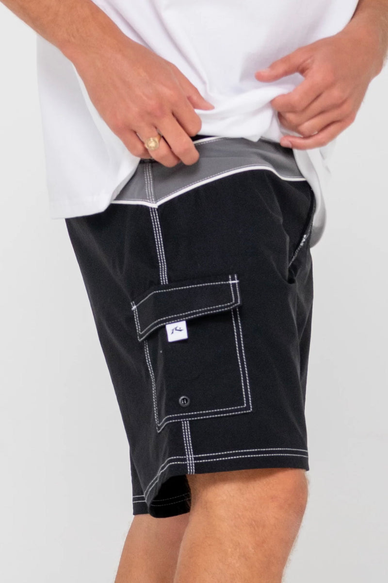 Chop Suey Boardshort | Black and Grey