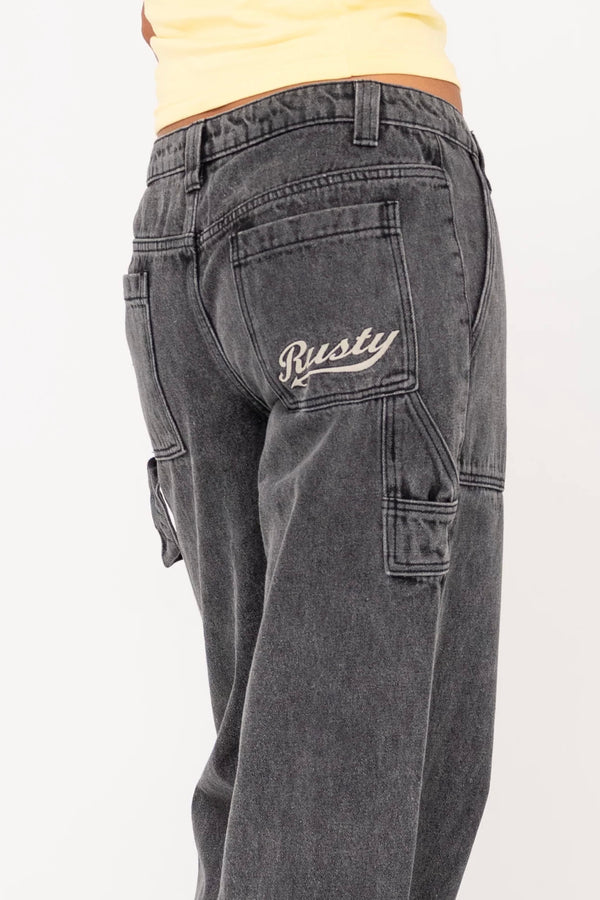 Billie Low Rise Carpenter Jean | Stone Black