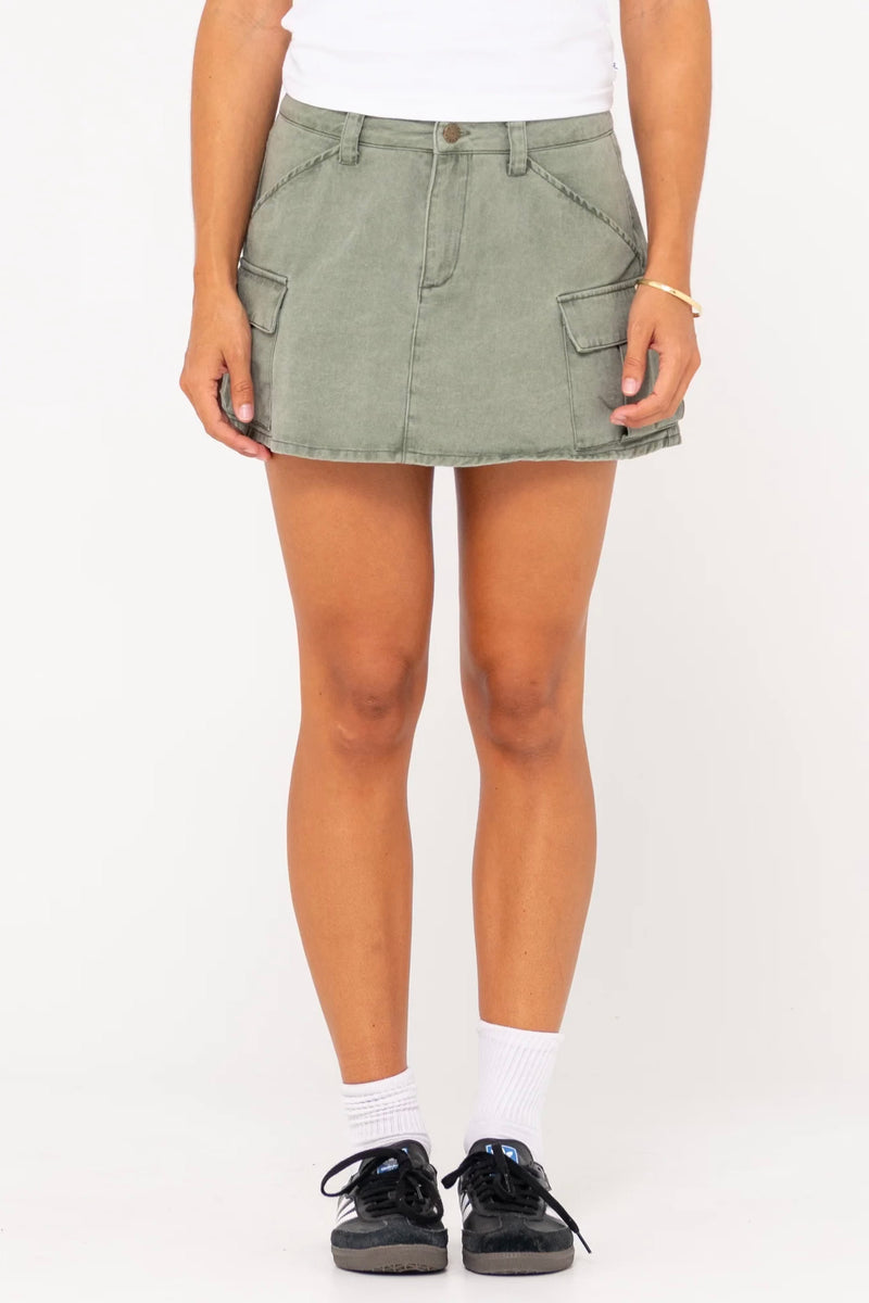 Brooks Low Rise Twill Cargo Mini Skirt