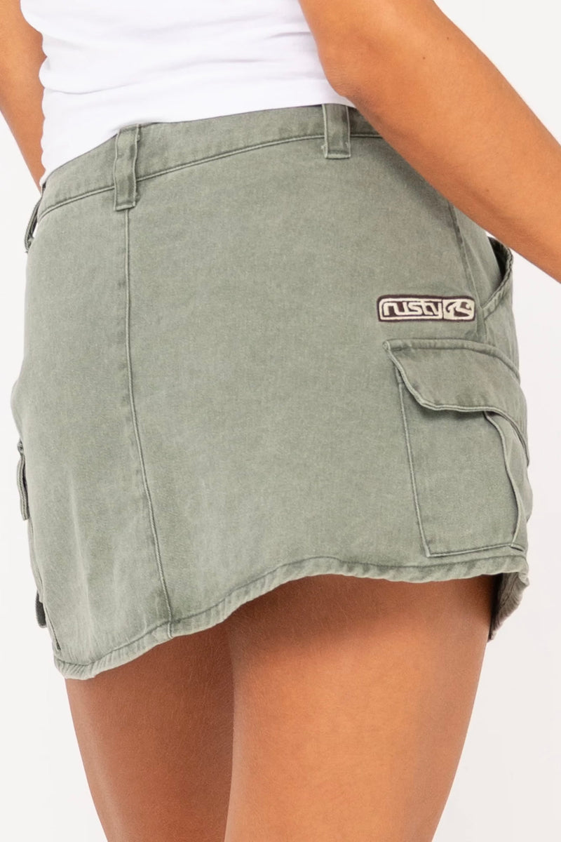 Brooks Low Rise Twill Cargo Mini Skirt