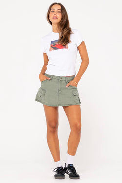 Brooks Low Rise Twill Cargo Mini Skirt