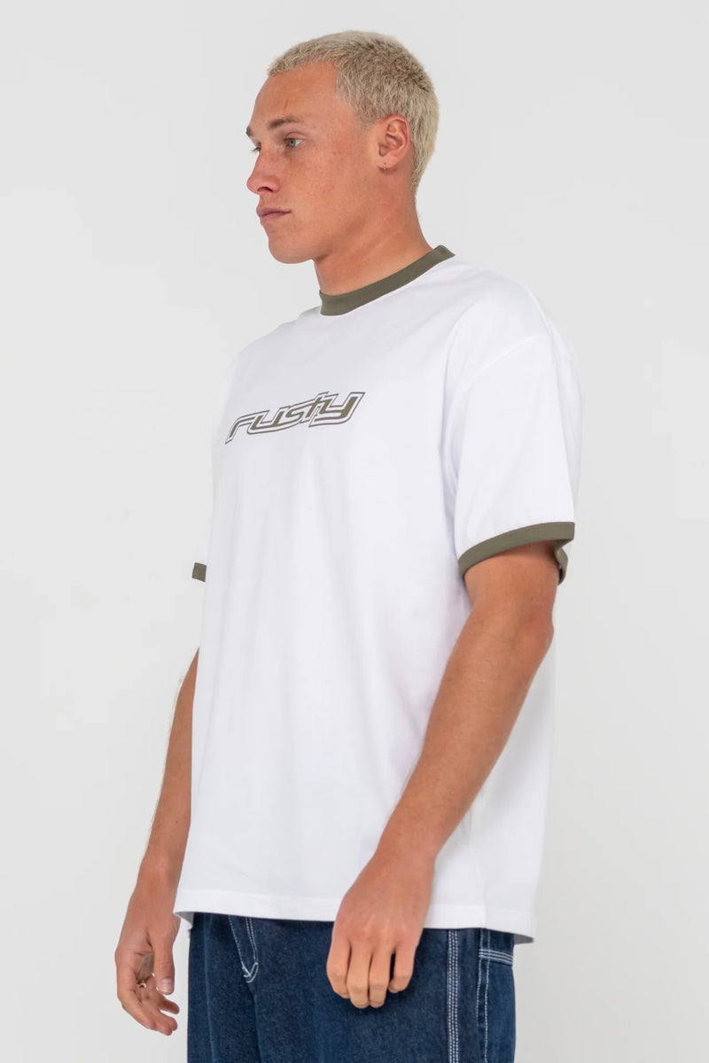 Dead Ringer Short Sleeve Tee | White and Khaki