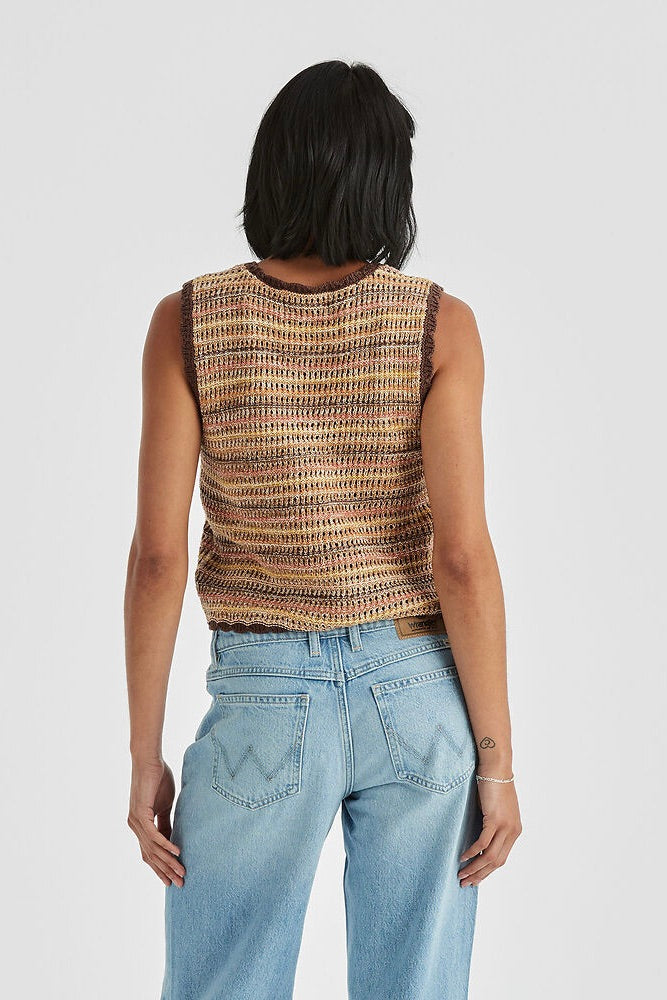 Luna Knit Vest | Sunburnt Stripe