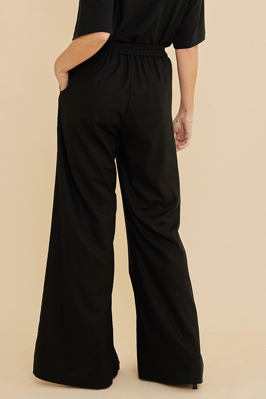 Lucie Wide Leg Pant | Black