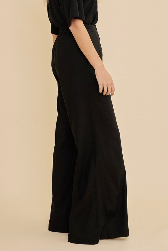 Lucie Wide Leg Pant | Black