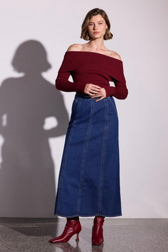 Lennox Denim Maxi Skirt