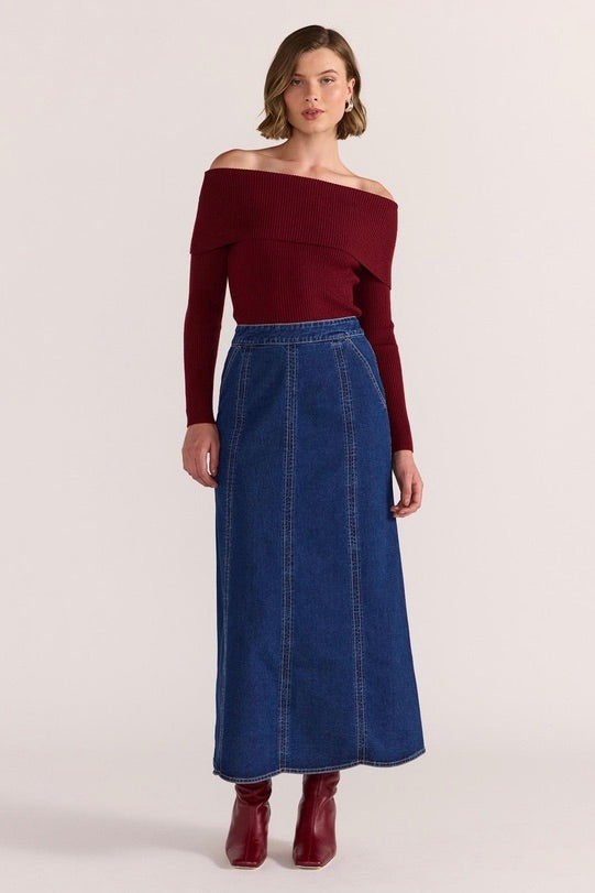 Lennox Denim Maxi Skirt